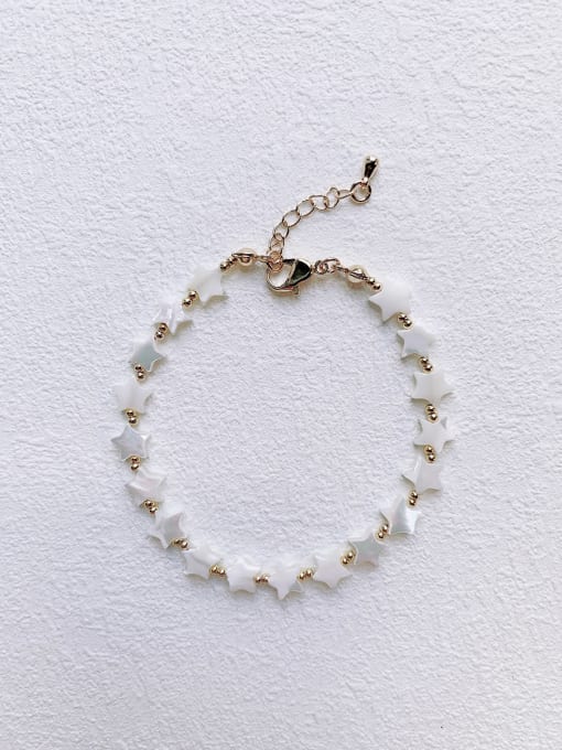 Pentagram Pearl Falt Star Shell Heart Handmade Beaded Bracelet