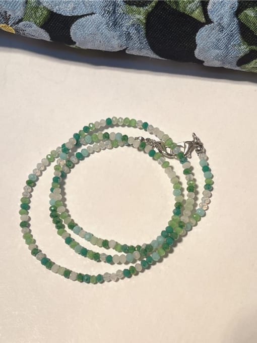 green Glass Stone Bohemia Beaded Necklace