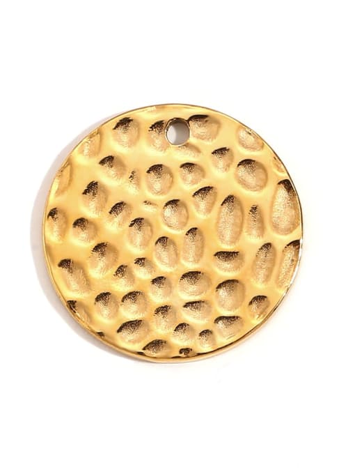 patterned round coin pendant Stainless steel 18K Gold Plated Irregular Charm