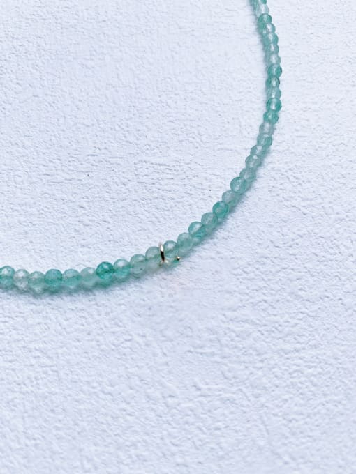 green Gemstone Crystal Beads Chain N-DIY-0027 Natural Gemstone Crystal Bead Chain Multi Color Geometric Pendant Handmade Beaded Necklace