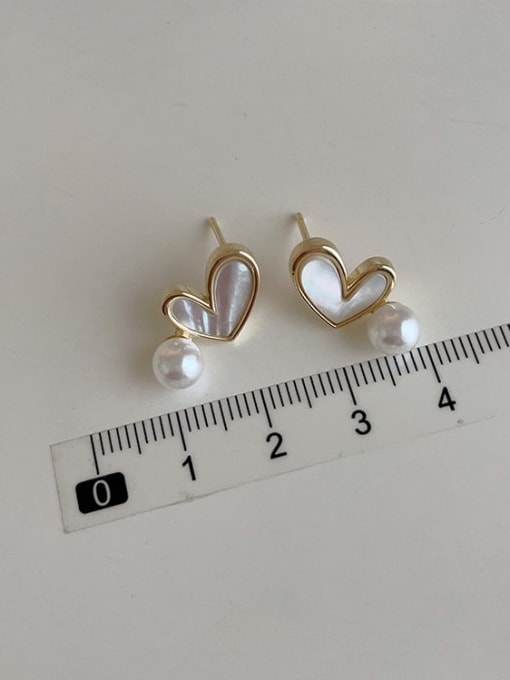 LM Alloy Shell Heart Dainty Stud Earring 2