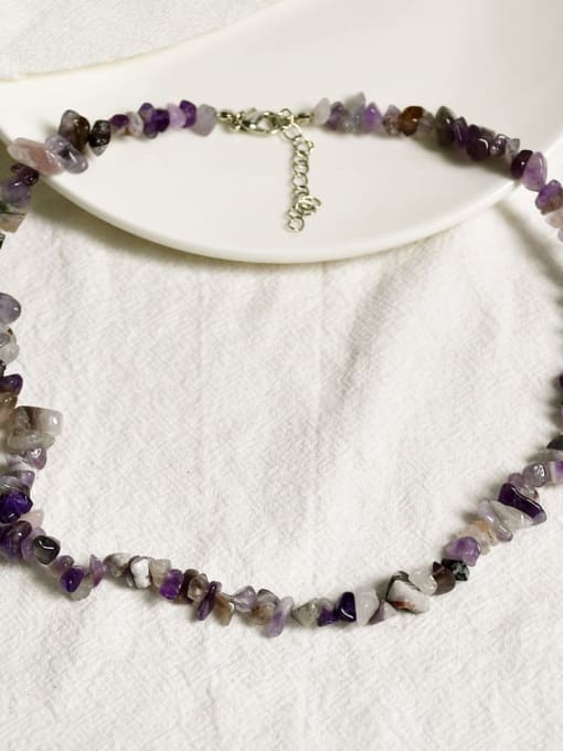 Y08 amethyst Zinc Alloy Beads Crystal Bohemia Choker Necklace For summer