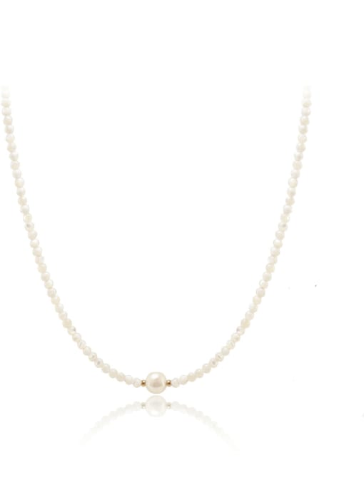 LM Stainless steel Imitation Pearl Necklace 0
