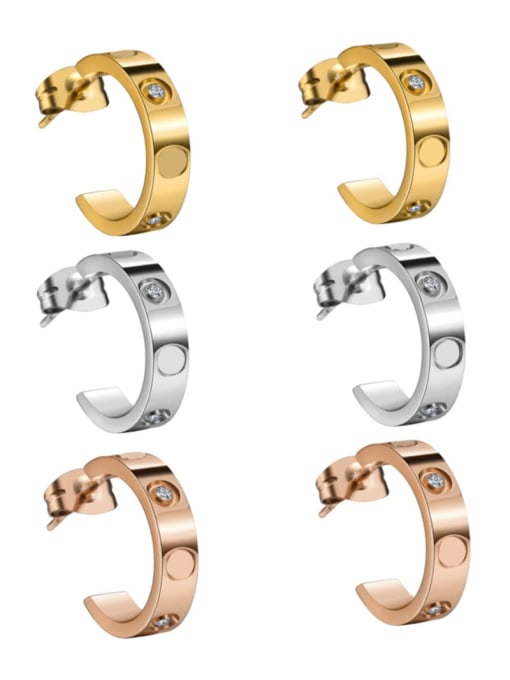 LM Titanium Steel Clip Earring With 3 colors 1