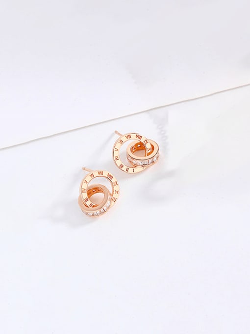 Earrings Rose Gold 925 Sterling Silver Cubic Zirconia Minimalist Geometric Earring and Necklace Set