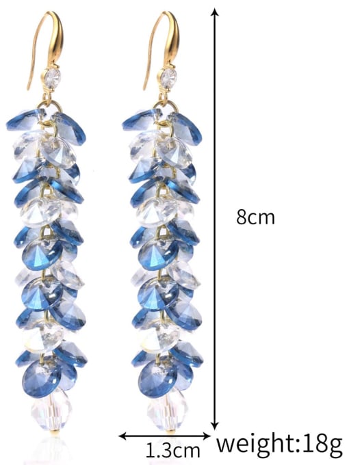 E2204 4 Brass Water  Crystal Drop Earring