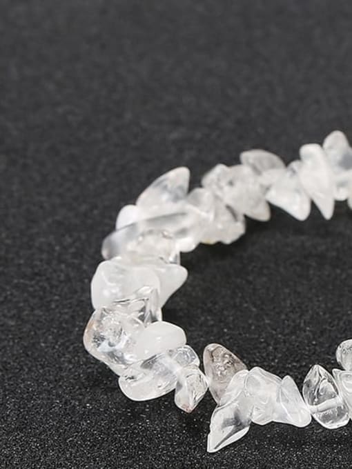 Natural white crystal macadam Bracelet Crystal gravel Minimalist Handmade Beaded Bracelet