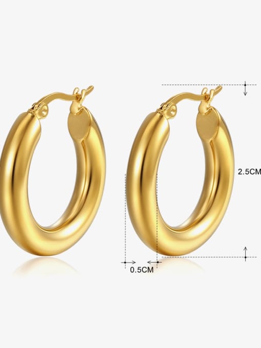 2.5cm, Gold color Stainless steel Hoop Earring with waterproof