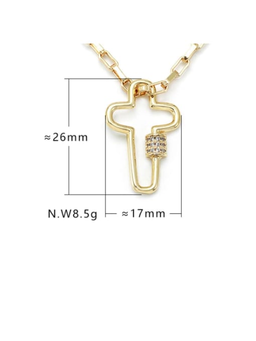XYZ Brass  Hollow Cross Minimalist Necklace 4