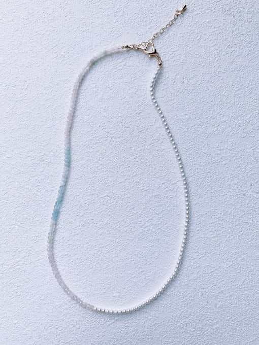 Scarlet White N-STPE-0016 Natural Gemstone Crystal Beads Chain Handmade Beaded Necklace 0