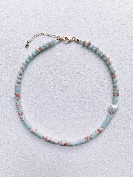 Scarlet White N-STSH-0002 Natural  Gemstone Crystal Chain Handmade Beaded Necklace 2