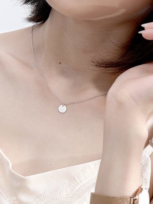 LM custom 925 sterling silver round minimalist initials necklace 1
