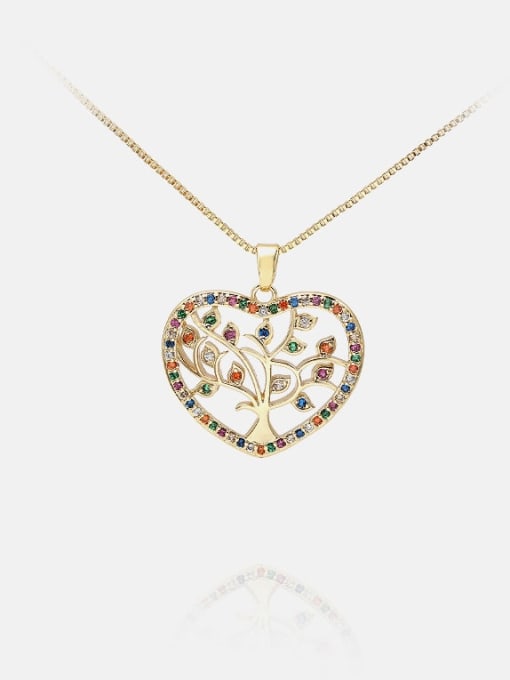 XYZ Brass Cubic Zirconia Heart Minimalist Necklace 0