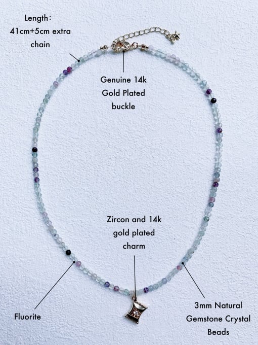 Scarlet White N-DIY-0029 Natural Gemstone Crystal Beads Chain Hand Pendant Handmade Beaded Necklace 2