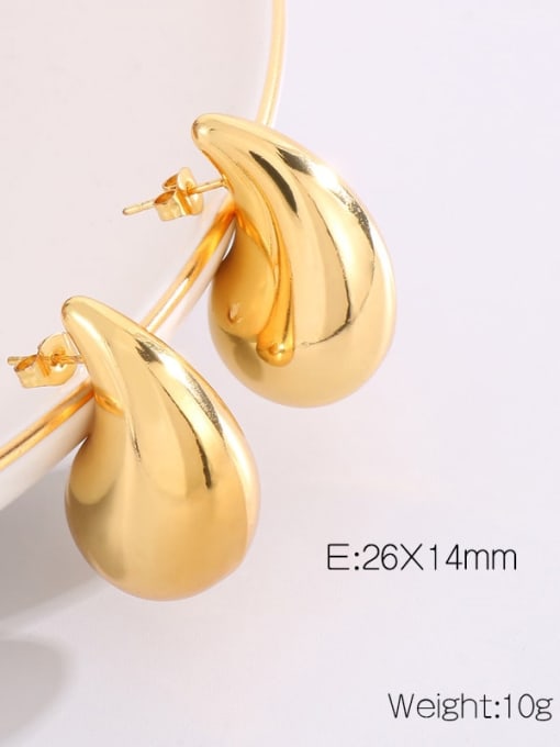 KE110262,Medium Size, Gold Stainless steel Water Drop Dainty Drop Earring