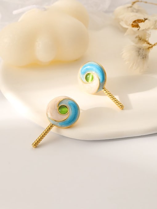 Earring Geometric Brass Enamel Lollipop Earring and Necklace