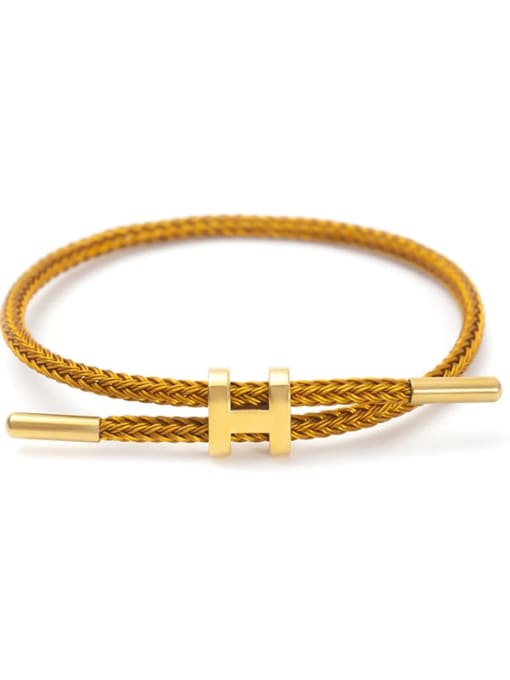 golden Titanium Steel Adjustable Bracelet
