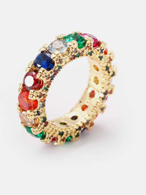 All mixed color gold Brass Cubic Zirconia Geometric Cute Band Ring