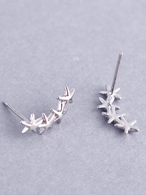 LM 925 Sterling Silver Star Minimalist Ear Climber Earring two size 1