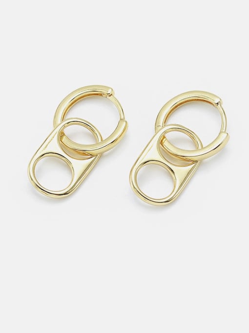 gold Brass Hollow Geometric Minimalist Drop Earring
