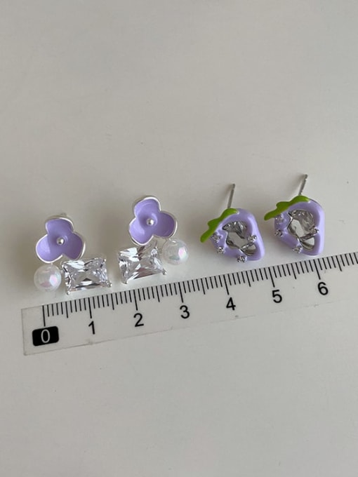 LM Alloy Enamel Flower Dainty Stud Earring 3
