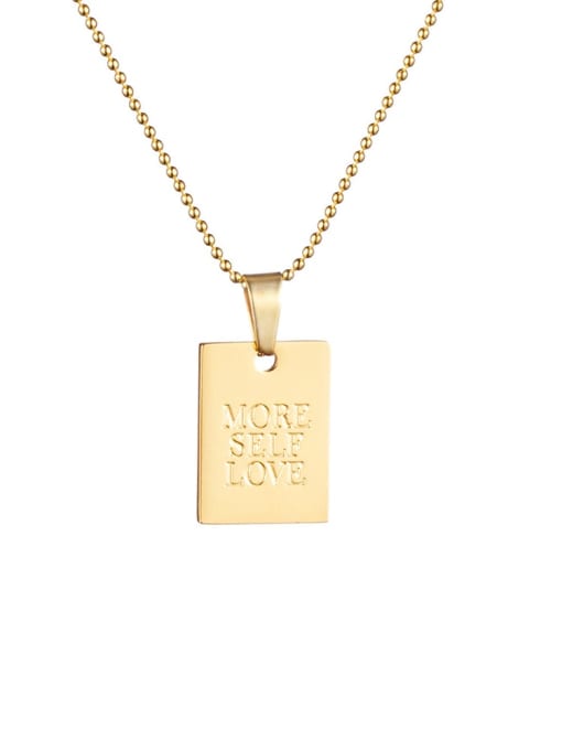 XH0544  God Color Stainless steel Geometric Necklace With words
