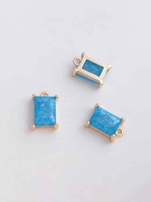 +blue  Rectangle Pendant N-DIY-0015 Gemstone Crystal Chain Water Drop Pendant  Minimalist handmade Beaded Necklace