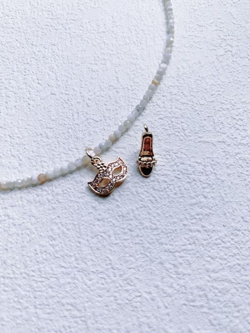 Scarlet White N-DIY-0019 Gemstone Crystal Chain Crown Pendant Hip Hop  handmade  Beaded Necklace 0