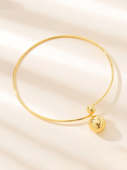 A3618 Brass Bead Ball Minimalist Choker Necklace