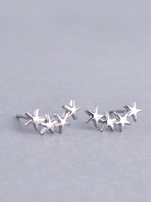 Small,4.3 * 9.6mm 925 Sterling Silver Star Minimalist Ear Climber Earring two size