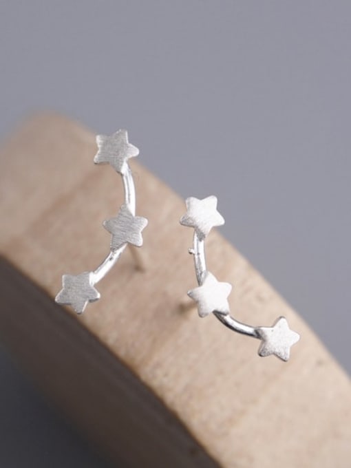 Star Shape 925 Sterling Silver Star Minimalist Ear Climber Earring