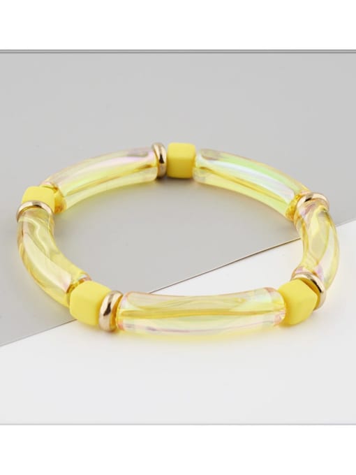 BC408-10 Yellow color Acrylic Bohemia Adjustable Bracelet