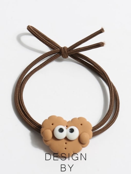 Love Big Eye Biscuit Hair Ring Elastic rope Cute Geometric Alloy Hair Rope