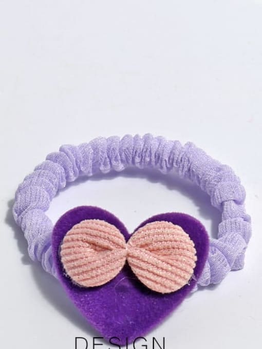 Purple Love Bow Velvet Cute Heart Hair Rope