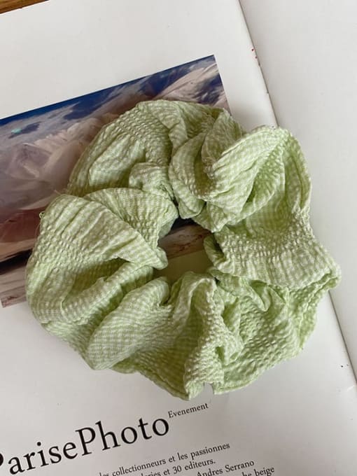 green Minimalist Cotton pleated plaid Hair Barrette/Multi-Color Optional