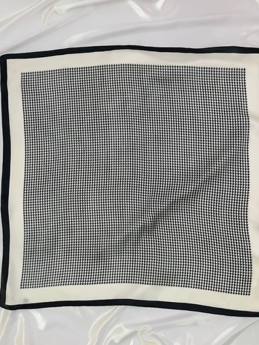 black Women Spring Polyester Plaid 70*70cm Square Scarf