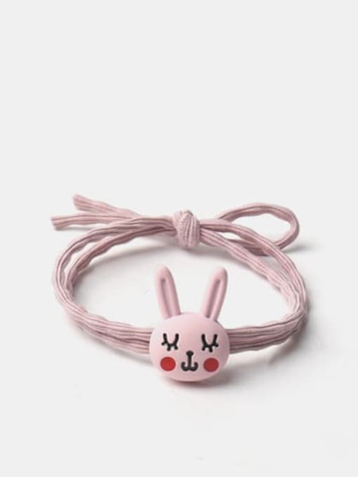 JoChic Alloy Enamel Cute Pink Shy Rabbit Brown Shy Bear Hair Rope 1