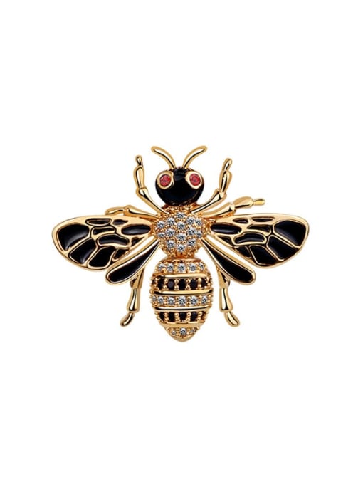 XIXI Brass Enamel Trend  Bee Brooch 3