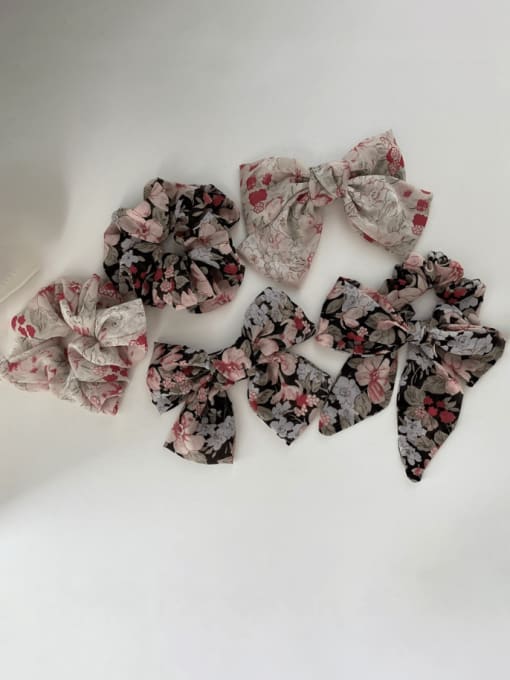 COCOS Fabric Minimalist Floral Bowknot Scrunchies Barrette 0