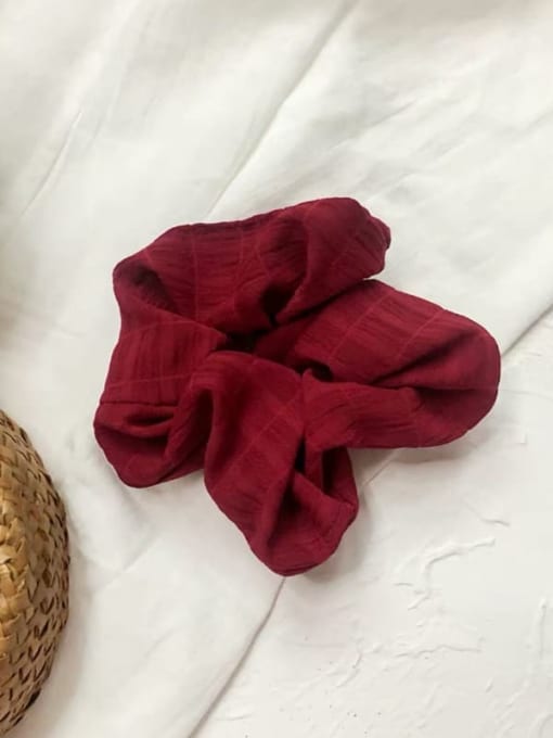Wine red Vintage Linen solid color folds Hair Barrette/Multi-Color Optional