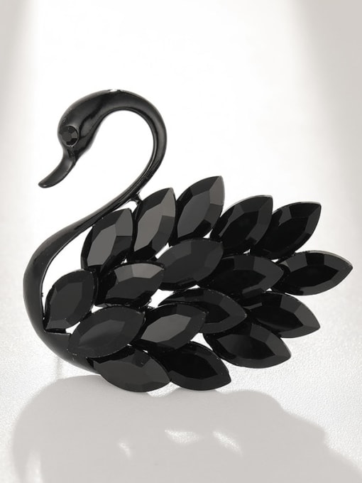 black swan Alloy Crystal Swan Vintage Brooch