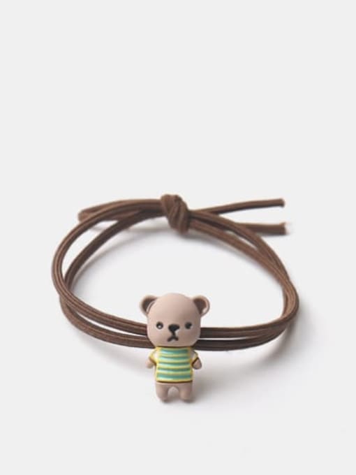 Brown rope bear Alloy Enamel Cute Bear  Multi Color Hair Rope