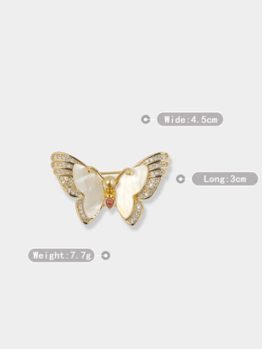 XIXI Brass Shell Butterfly Trend Brooch 3