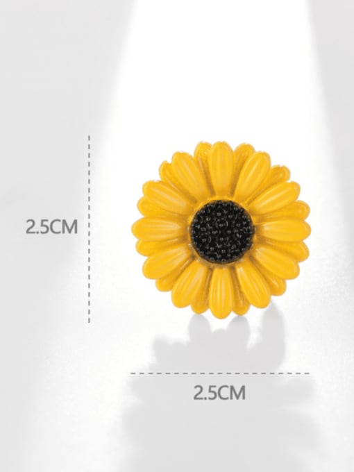 XIXI Alloy Enamel Sunflower Trend Brooch Pin 3