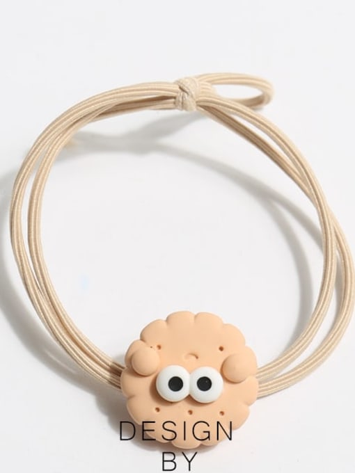 Light Curry Round Big Eye Biscuit Elastic rope Cute Geometric Alloy Hair Rope