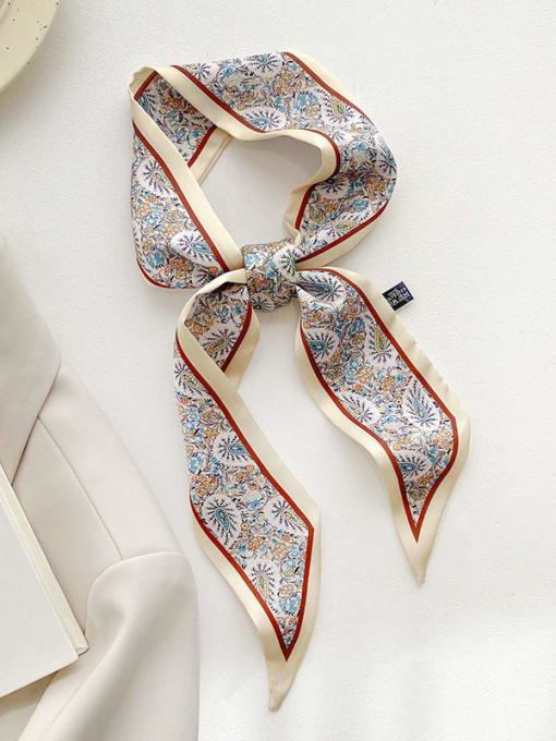 Bandanna Satin light and fresh small love double-layer narrow 95*6cm retro long silk scarf