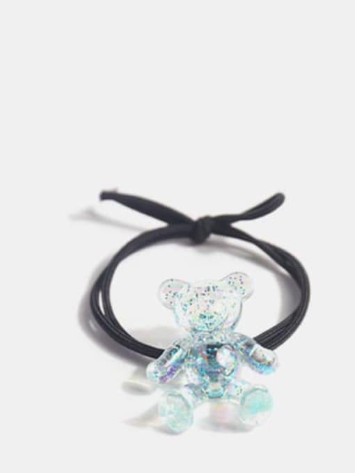 Blue crystal bear+ black hair rope Cute Bear  Crystal Hair Barrette