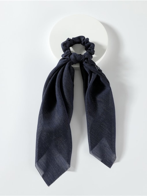 S060BL Minimalist Yarn Gold silk tulle ribbon square scarf Hair Barrette/Multi-Color Optional