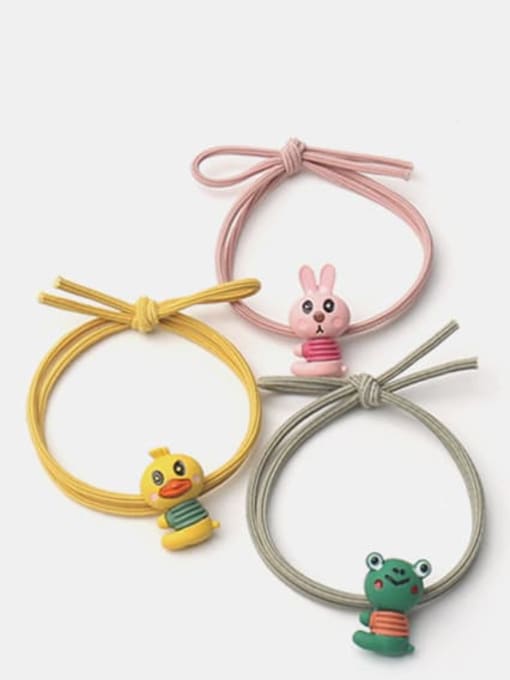 JoChic Alloy  Enamel Cute Rabbit Multi Color Hair Rope 0