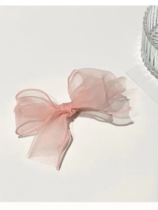 Pink Bow Clip Cute Yarn bow ribbon Hair Barrette/Multi-Color Optional
